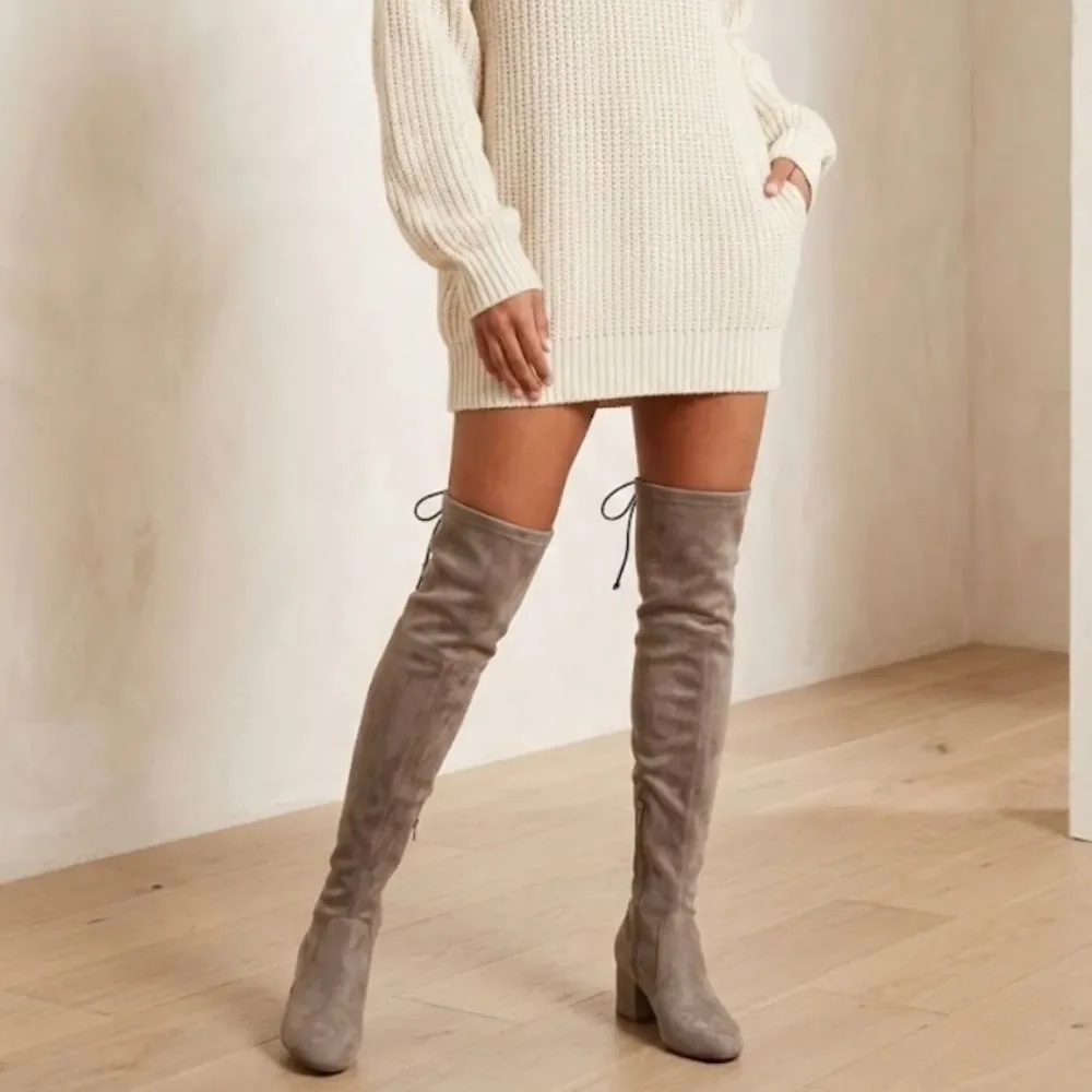 Gianni Bini Trillia Dusty Taupe Over-the-Knee Boots Size 7.5